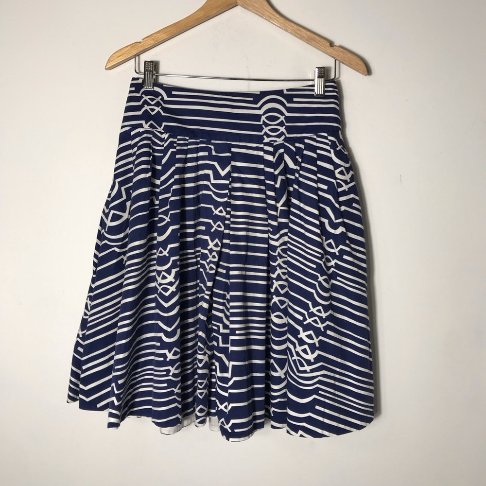 Maeve Blue and White Full Skirt